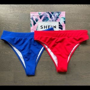 BNWOT 2 x SHEIN Ribbed/High Waist Swim Bottoms